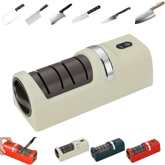 2026 Upgraded Knife Sharpener Electric – Scissor Honing Tool, Automatic Blade Grinder | Professional Edge Polishing Machine, Rechargeable Cutter Refiner, Sharpener for Kitchen Tasks