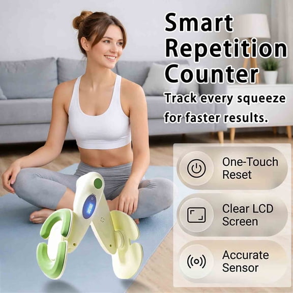 2026 Upgraded LED Pelvic Floor Exercise Device, 360° Thigh Exerciser with Digital Display for Toning & Shaping, Inner Thigh Trainer for Postpartum Recovery & Office Workouts