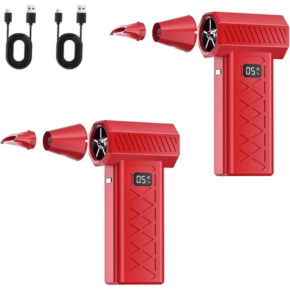 2026 Upgraded Led Turbo Snow Blower, 130,000 RPM Electric Air Duster with Led Display & Light, Mini Blower Jet Turbo Fan (1 pcs Red)