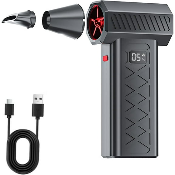 2026 Upgraded Led Turbo Snow Blower, 130,000 RPM Electric Air Duster with Led Display & Light, Mini Blower Jet Turbo Fan (1 pcs Red)