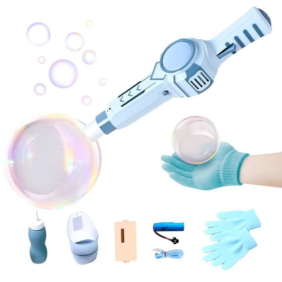 2026 Upgraded Magic Elastic Bubble Machine | Sprays colorful, elastic bubbles + long-lasting bubble mist | Suitable for various occasions such as parties, weddings, and birthdays.(Blue)
