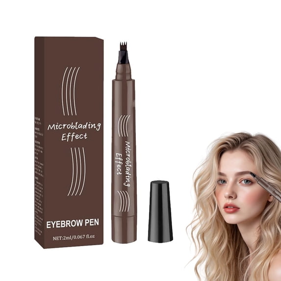 2026 Upgraded Microblading Eyebrow Pencil, Micro-Fork Tip Precise Eyebrow Pen, Waterproof Long Lasting Natural Hair-Like Brow Pencil for Women(Dark Brown, 1PC)