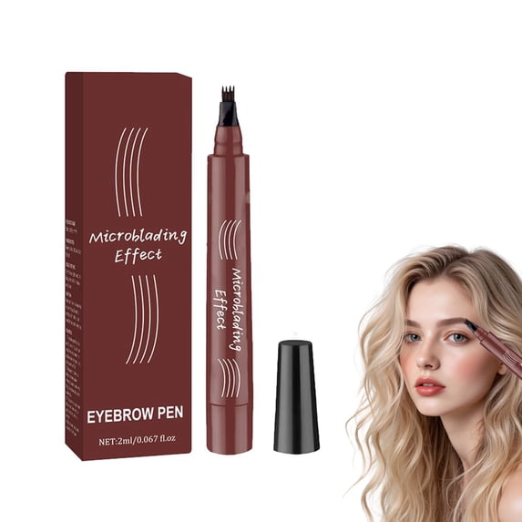 2026 Upgraded Microblading Eyebrow Pencil, Micro-Fork Tip Precise Eyebrow Pen, Waterproof Long Lasting Natural Hair-Like Brow Pencil for Women(Red Brown, 1PC)