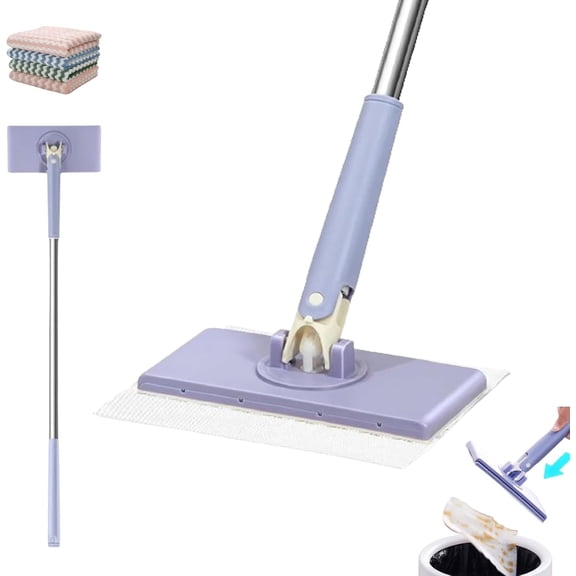 2026 Upgraded Mini Mop, Zero Touch Mini Mops, Cloth Changing MiniMop with Automatic Hands Free Push Pull Handle, Retractable Disposable Dust Mops for Multi Cleaning for Wall Door Window