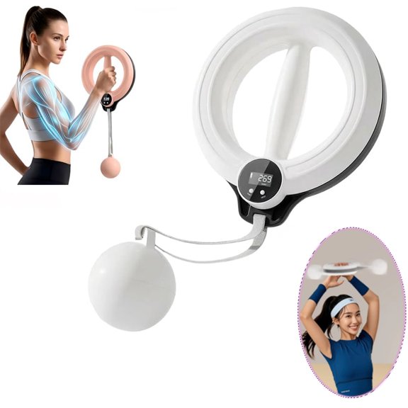 2026 Upgraded Model 360° white Smart Digital Display Arm and Shoulder Trainer,Smart “Battwing” Shaper, Hand-Crank Forearm Trainer, Suitable for Home Gyms