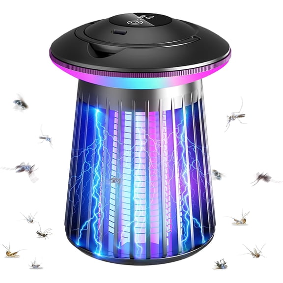 2026 Upgraded Mosquito Killer Lamp, 4200V Electric Bug Zapper for Indoor & Outdoor, Rechargeable LED Night Light - Safe for Baby & Family, Camping, Backyard, Terrace
