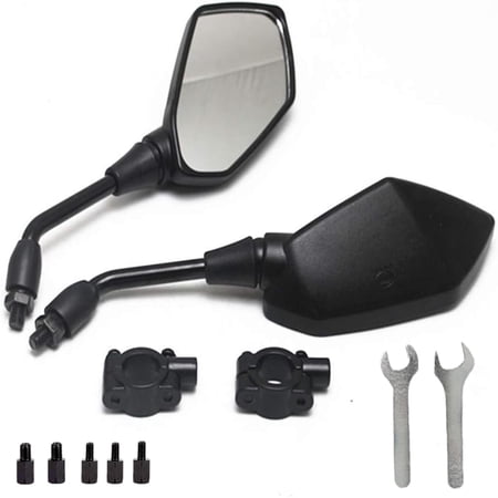 ?2026 Upgraded?Motorcycle Convex Rear View Mirror, Mirrors For Bike,motorcycle,atv,scooter, with M8 M10 Threaded Bolt, with 7/8" Handle Bar Mount Clamp Compatible with Cruiser, Suzuki, Honda,Victory