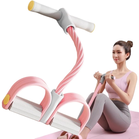 2026 Upgraded Multi Function Elastic Pull, Pedal Resistance Band with Handle, 4/6 Tubes Yoga Elastic Band, Portable Home Activity Band for Abdomen, Waist, Arm, Leg