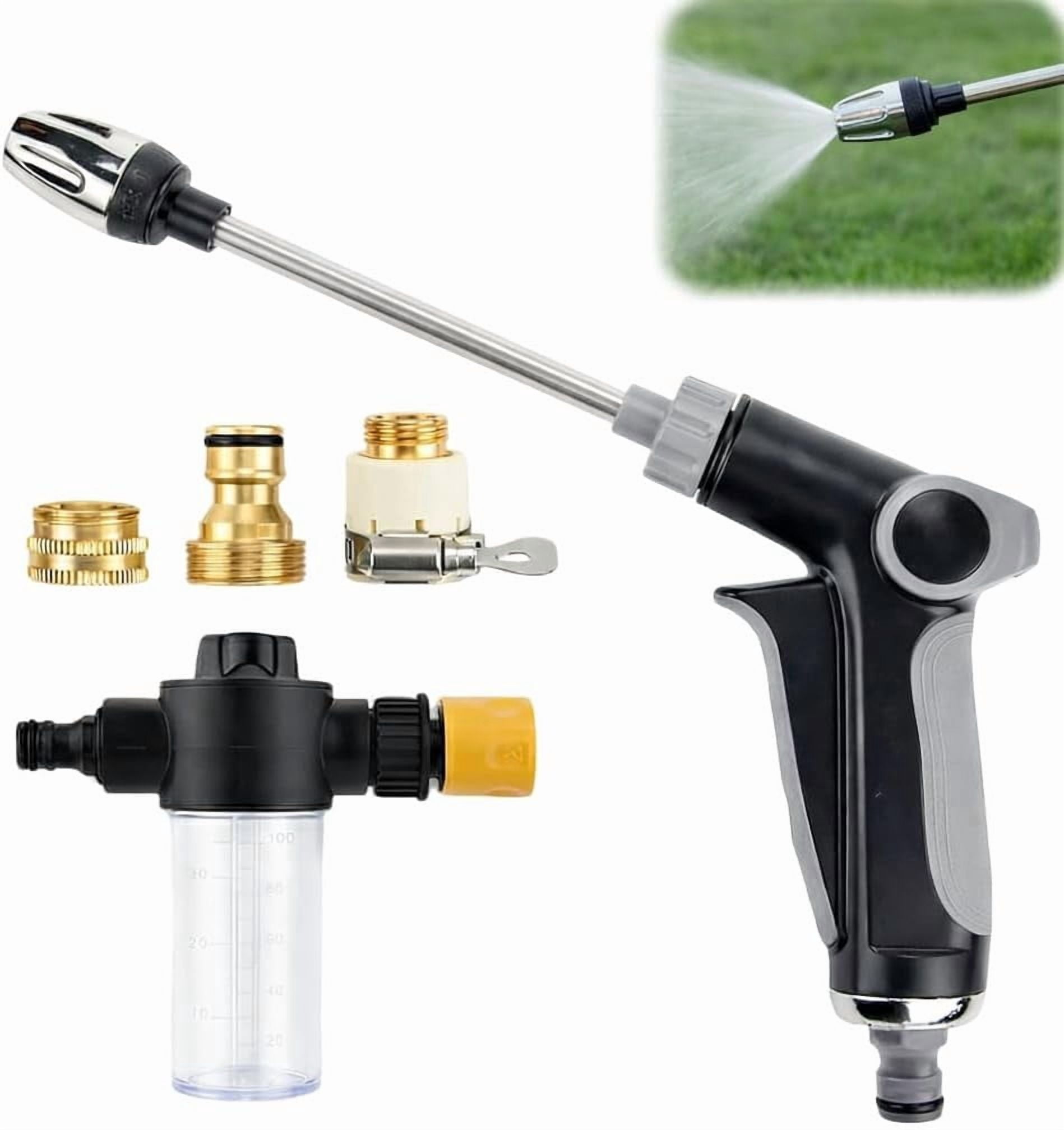 Heavy Duty Garden Hose Nozzle, High Pressure Water Cleaning Jet Sprayer, Multi-Function Lawn & Garden Hose Nozzle for Yard, House, Car & Pet Cleaning