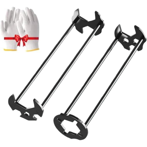 2026 Upgraded Multifunctional Sink Wrench Tool - 2Pcs Basin Wrench Set, 7-in-1 Faucet Installation and Removal Tool for Tight Spaces, Four-jaw Hex Spanner for Kitchen Bathroom Plumbing