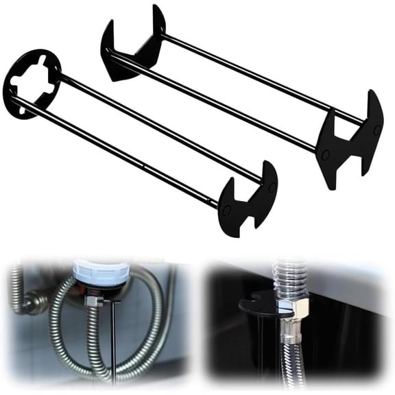 2026 Upgraded Multifunctional Sink Wrench Tool,2Pcs Basin Wrench Set, 7-in-1 Faucet Installation and Removal Tool for Tight Spaces, Four-jaw Hex Spanner for Kitchen Bathroom Plumbing