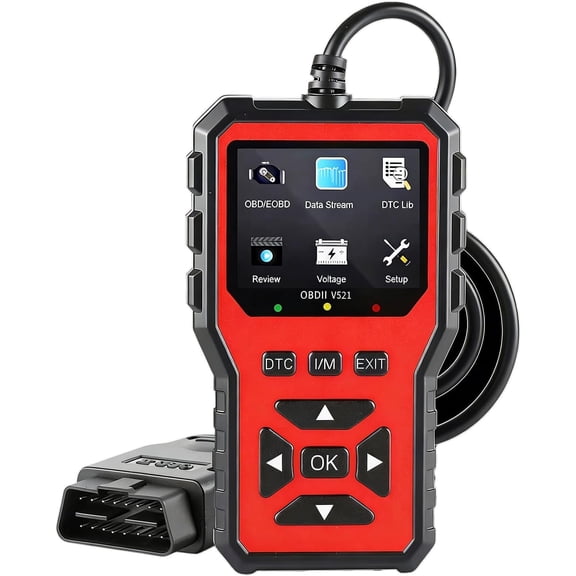 2026 Upgraded OBD2 Scanner Diagnostic Tool, Code Reader & Diagnostic Scanner, Check Engine Code Reader with Live Data, I/M, Mode 6/8, , Read & Clear Error Codes (Red)