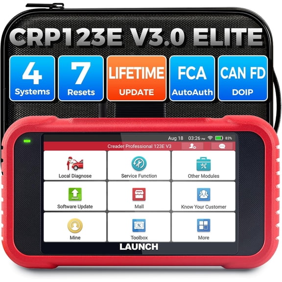 2026 Upgraded OBD2 Scanner, Diagnostics Tool for Engine, ABS, SRS, at, with 7 Resets, Oil/Throttle/SAS/BMS/EPB/DPF/ABS Bleeding, CANFD DOIP, FCA SGW, Lifetime Free Updates