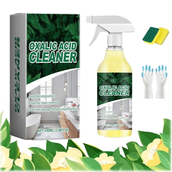 2026 Upgraded Oxalic Acid Cleaner Spray, Oxalic Acid Powerful Stain Cleaner, Powerful Stain Removal Spray for Bathroom, Multi-surface Rust Remover for Bathtub, Porcelain, Tiles