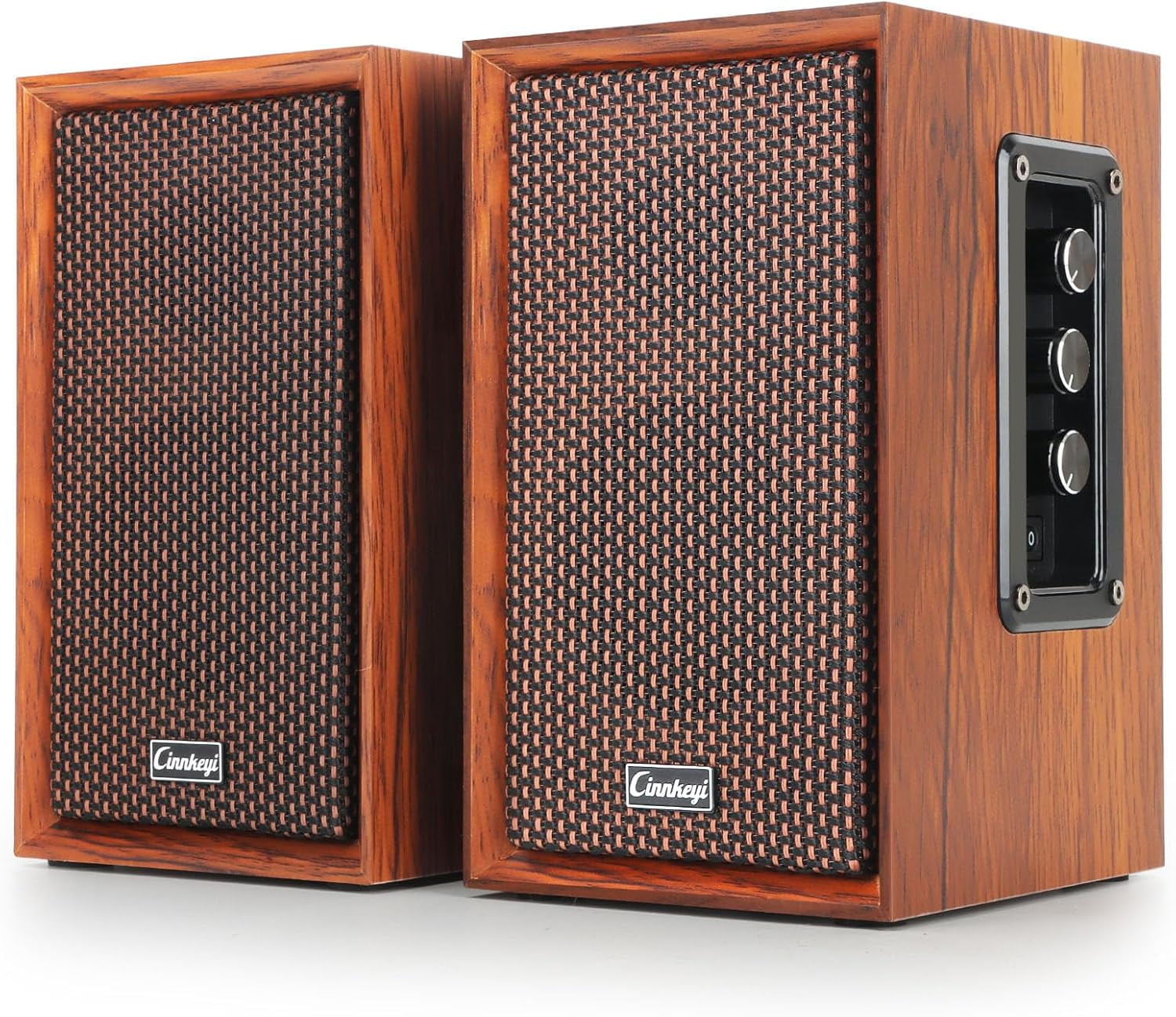 【2026 Upgraded】 Passive Bookshelf Speakers – 40W Hi-Fi with Powerful Bass, Bluetooth/USB/RCA/AUX Inputs – 2.0 Wooden PC/TV Speakers for Laptop, Turntable