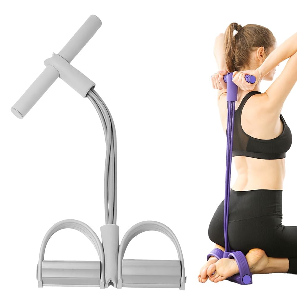 2026 Upgraded Pedal Resistance Bands with Handles, Multifunction Elastic Fitness Bands for Home Workout, Yoga and Stretching, Full Body Exercise Trainer for Arms Legs Waist