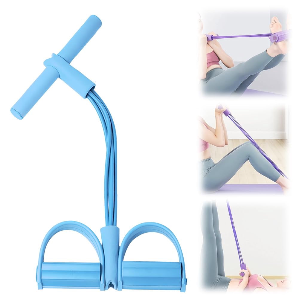 2026 Upgraded Pedal Resistance Bands with Handles, Multifunction Elastic Fitness Bands for Home Workout, Yoga and Stretching, Full Body Exercise Trainer for Arms Legs Waist
