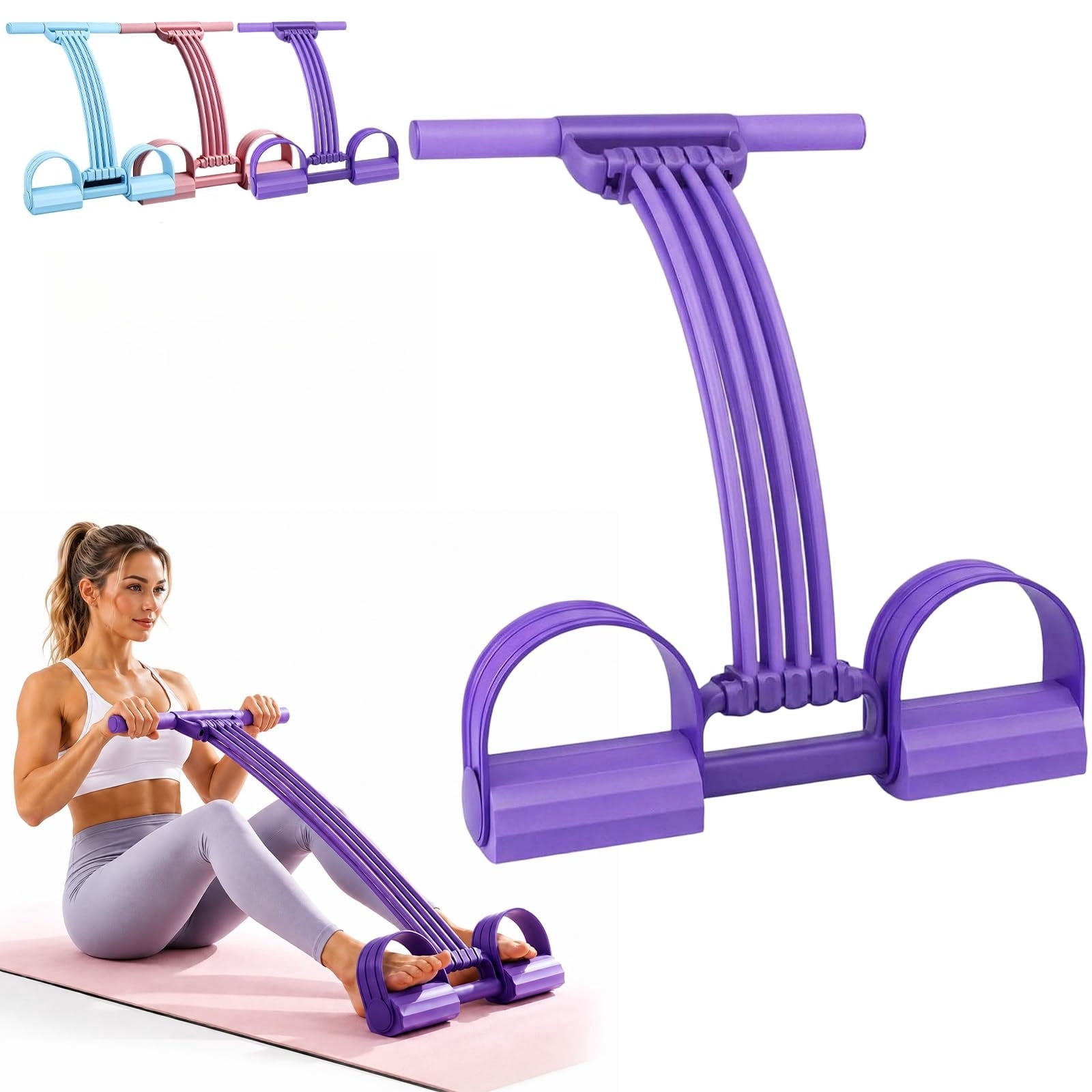 2026 Upgraded Pedal Resistance Bands with Handles, Multifunction Tension Rope