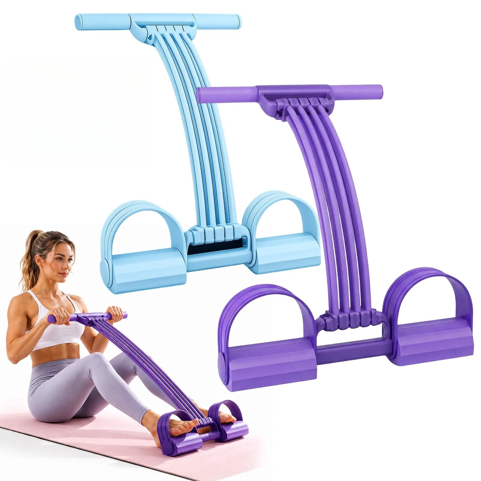 2026 Upgraded Pedal Resistance Bands with Handles, Multifunction Tension Rope