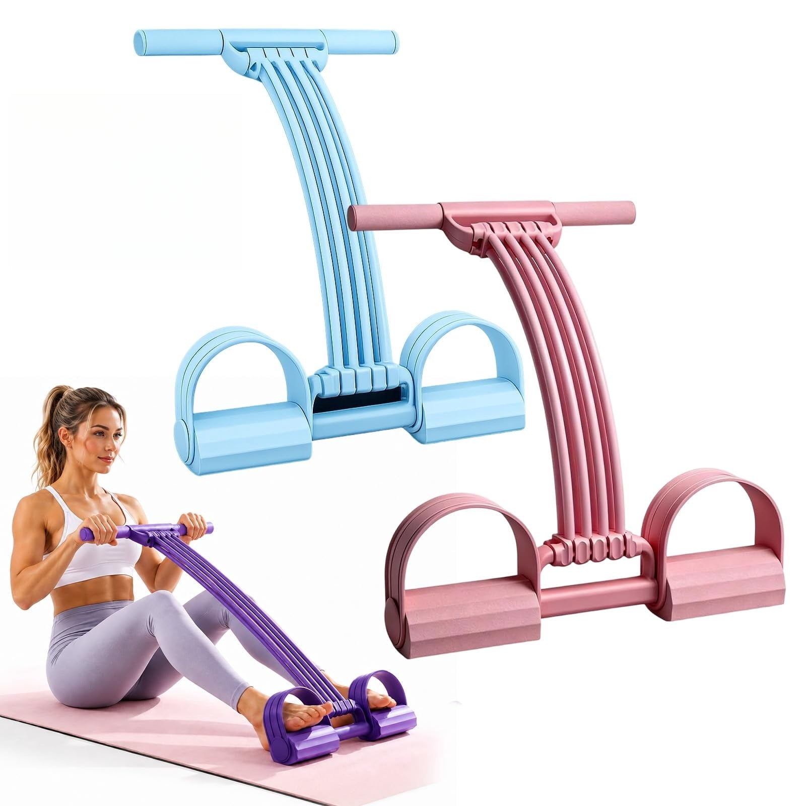 2026 Upgraded Pedal Resistance Bands with Handles, Multifunction Tension Rope