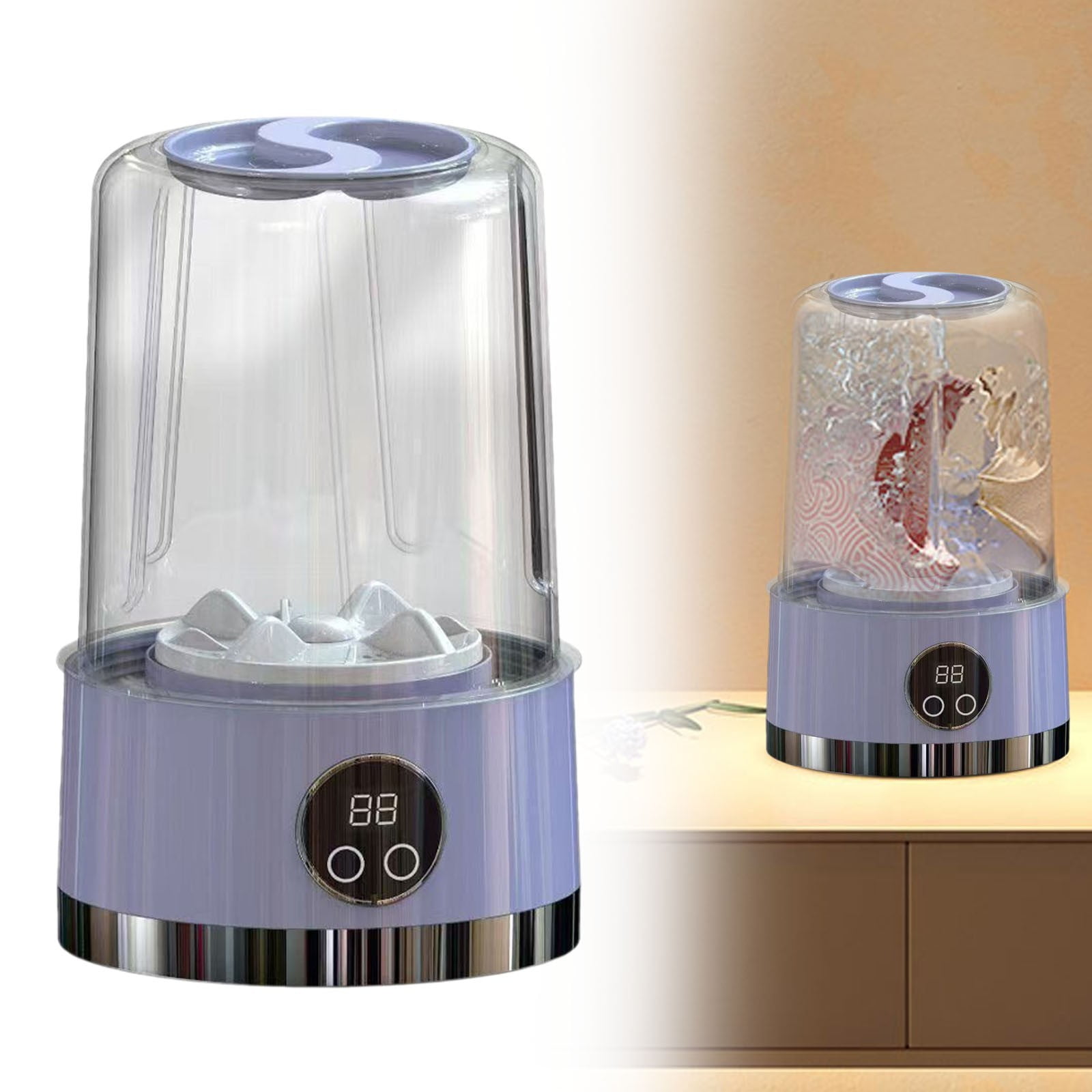 2026 Upgraded Portable Mini Washing Machine, Rechargeable Underwear Washer with USB Charging, Deep Clean Pulsator for Socks, Baby Clothes, Travel, Dorm, Apartment & RV Use, Purple