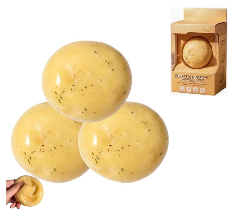 2026 Upgraded Potato Squishy Toy, Realistic Fake Food Stress Ball, Portable Comfort Squeeze Toy (3Pcs)
