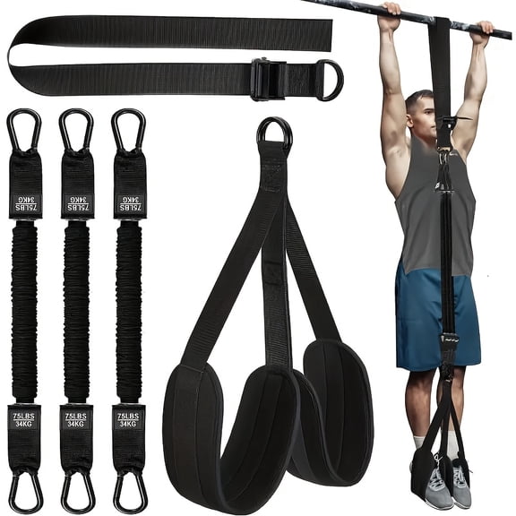 2026 Upgraded Pull Up Bands Set Heavy Duty Resistance Bands with Knee Protector Foot Pads for Strength Training Beginners Home Gym