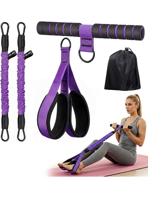 2026 Upgraded Resistance Band with Handle, Adjustable Pedal Resistance Band with Handle (3060 lbs), Portable Sit-Up Exercise Bands for Home Gym, Total Body Fitness Workout Equipment for Abs, Core