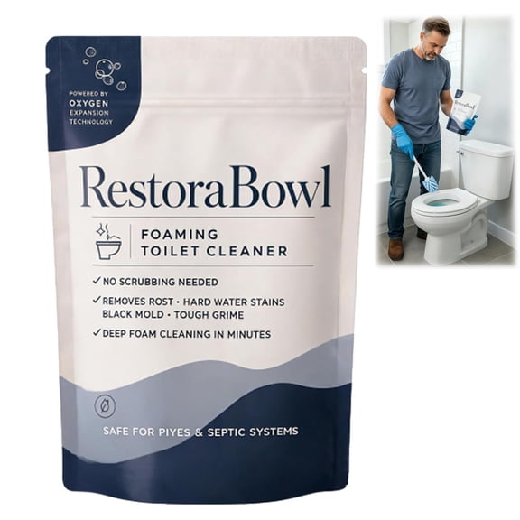 2026 Upgraded Restorabowl Foaming Cleaning Powder, Fast Dissolving Daily Toilet Cleaner with Fresh Scent, Fresh Scent Daily Care Powder, Safe for Pipes & Septic Tanks – 300g (1PCS)