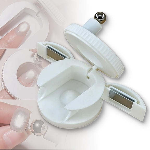 2026 Upgraded Rotating Cat Eye Magnet, 360° Rotating 3 in 1 Beginner Friendly Nail Tool, Contains multiple magnets, Beginner Friendly for DIY Glossy Cat Eye Effects Set (White)
