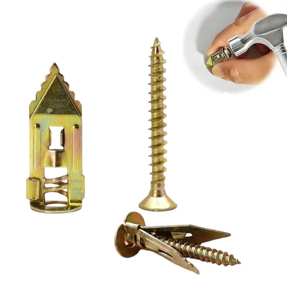 2026 Upgraded Self-Drilling Drywall Anchors, Zinc Plated Steel,No Drill Needed, Holds Up to 66LB on Walls, for Mounting TV, Shelf, Mirror, Cabinet, Picture Frames