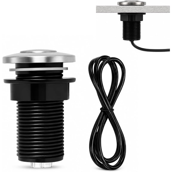 2026 Upgraded Sink Top Push Button with Air Hose Replacement, Air Switch Button for Garba Disposal Air Actived Switch Sink Garba Disposal Parts by