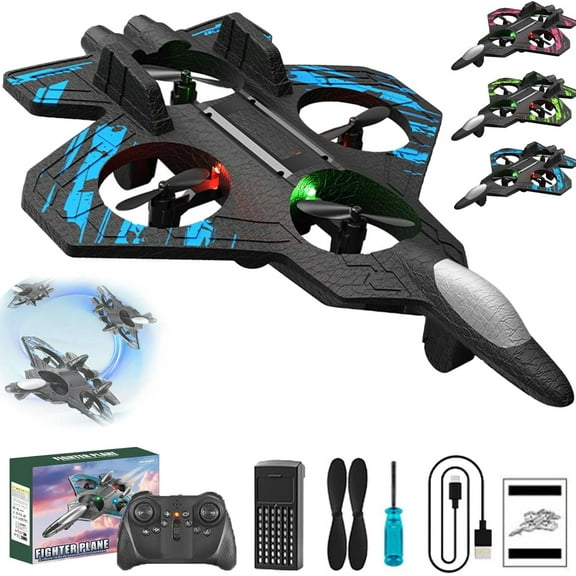 2026 Upgraded Skyriders RC Jet – Remote Control Stunt Fighter Jet for Adults with 360° Air Rolls,LED Lighting,EPP Foam Body,Rechargeable RC Aircraft with Battery & Protective Fan Blade