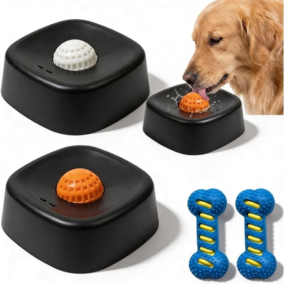 2026 Upgraded Slow Feed Liquid Dog Bowls with Roller Ball, Anti-Slip Silicone Lick Bowl for Bone Broth & Treats, Interactive Enrichment Feeder for Small to Large Dogs and Cats (2Pc-A) (K)