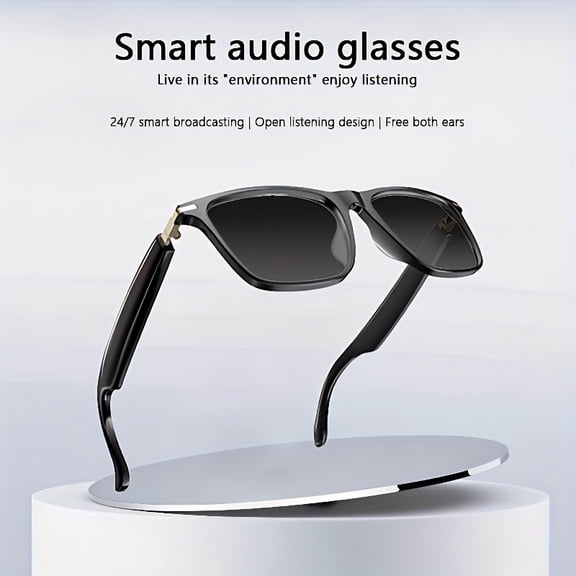 2026 Upgraded Smart Glasses Pro, Bluetooth 5.3 for Calls, Music & Photo Control, Anti-Blue Light & Sun Protection Lenses, IPX68 Waterproof, 8H Long Battery, Unisex Gift Box with Built-in Mic