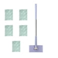 thumbnail image 1 of 2026 Upgraded Snap Grip Mini Mop, Zero Touch Mini Mops, Cloth Changing MiniMop with Automatic Hands Free Push Pull Handle, Retractable Disposable Dust Mops for Multi Cleaning (Purple+5*Cloth, 28 in), 1 of 7