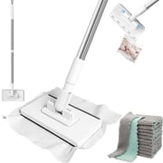 2026 Upgraded Snap Grip Mini Mop, Zero Touch Mini Mops, Disposable Dust Mop with 5/10/15 Reusable Cloths, 39 Inch Retractable Disposable Dust Mops for Multi Cleaning