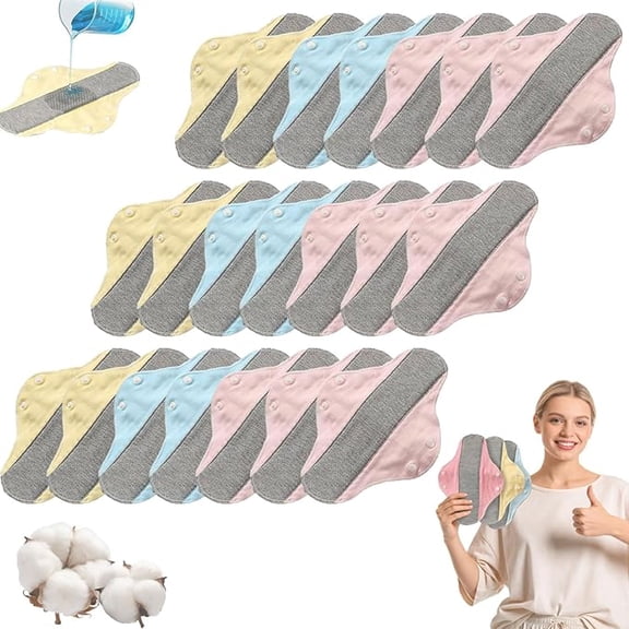 2026 Upgraded Social Shield Pads for Women, 7pcs/Set Reusable Leak-Proof Washable Incontinence Pads, Ultra Thin Velour Pads Incontinence, Graphene Absorbent Feel Dry, Comfortable