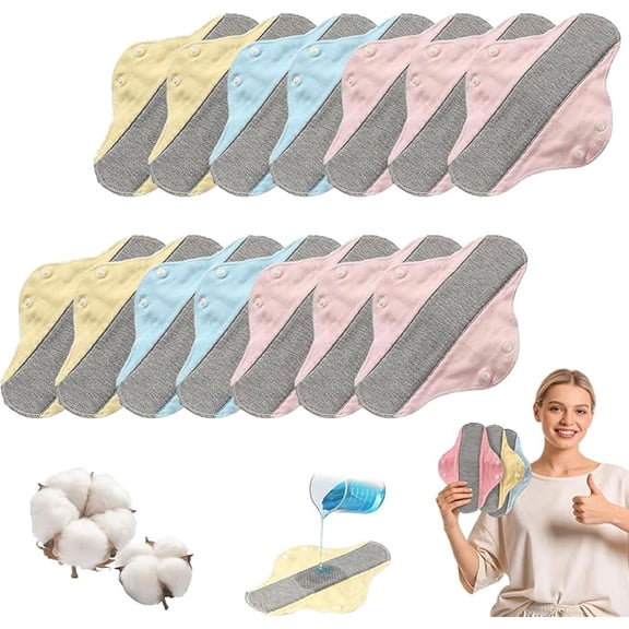 2026 Upgraded Social Shield Pads for Women, 7pcs/Set Reusable Leak-Proof Washable Incontinence Pads, Ultra Thin Velour Pads Incontinence, Graphene Absorbent Feel Dry, Comfortable