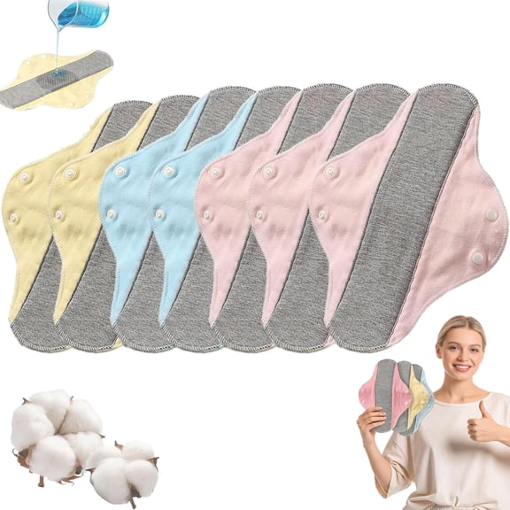 2026 Upgraded Social Shield Pads for Women, 7pcs/Set Reusable Leak-Proof Washable Incontinence Pads, Ultra Thin Velour Pads Incontinence, Graphene Absorbent Feel Dry, Comfortable