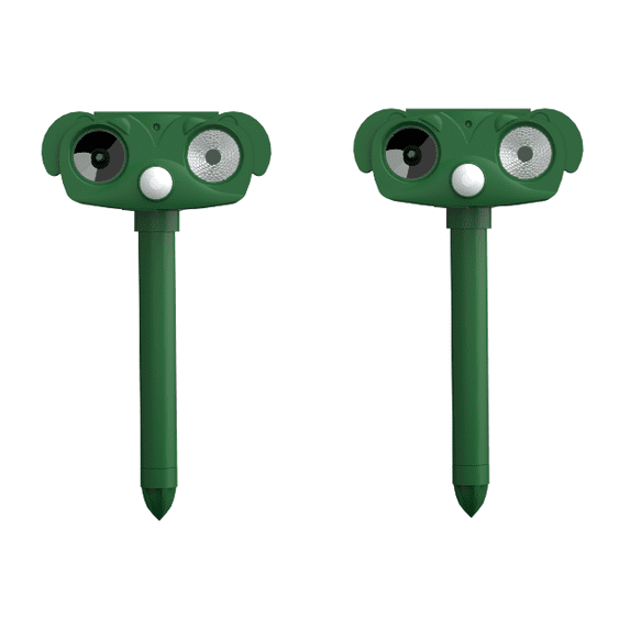 2026 Upgraded Solar Ultrasonic Animal Repellent Outdoor, Deer Repellent Devices Squirrel Cat Raccoon Rabbit Dog Deterrent, Keep Rodent Away Motion Detection with Flash Light for Yard Garden Lawn