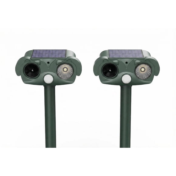 2026 Upgraded Solar Ultrasonic Animal Repellent Outdoor, Deer Repellent Devices Squirrel Cat Raccoon Rabbit Dog Deterrent, Keep Rodent Away Motion Detection with Flash Light for Yard Garden Lawn