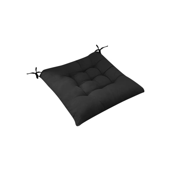 2026 Upgraded Solid Chair Cushion Square Mat Cotton Upholstery Soft Padded Cushion Pad Office Home Car Garden Sun Lounge Seat Cushion, Black