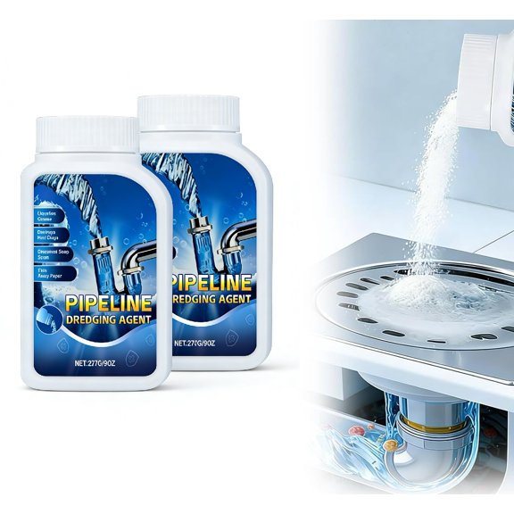 2026 Upgraded Strong Drain Cleaner Fast Acting Clog Remover for Kitchen & Bathroom, Powerful Grease Dissolver, Professional Strength Pipe Cleaning Solution for Homeowners(RL 2 PCS)