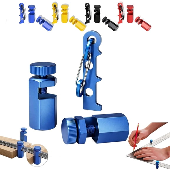 2026 Upgraded Tall Stair Gauges for Framing Square, Hexagonal Stable Lock with Holder & Hook, Anti-Wobble Design for Framing Square & Speed Square, Woodworking Layout Tools (Blue)