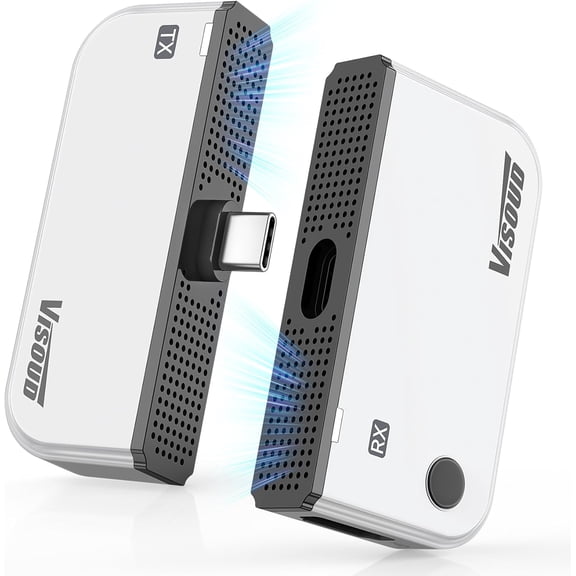 2026 Upgraded Type-C Wireless HDMI Transmitter & Receiver Kit 328FT/100M, 4K Input to 1080P@60Hz Output, Plug&Play, 5.8G+2.4G Video Audio from Phone/Tablet/Laptop/PC to Monitor/Projector/TV Box