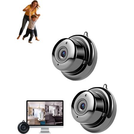 2026 Upgraded Ultra-Invisible No-Plug Camera, HD 1080p Small Cameras Hidden Wireless, Portable Indoor Security Camera with Night Vision for Children Pets the Elderly and Courtyards(Standard,2pcs)