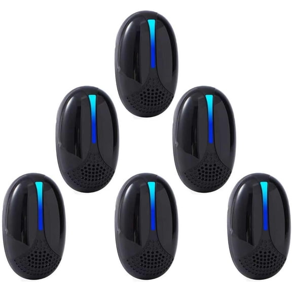 2026 Upgraded Ultrasonic Repeller Pest Indoor, Mouse Traps Repellent Insect Plug in, Pest Control Ant,Roach,Rodent, Mouse, Bugs, Mosquito, Spider, for Home, Office, Warehouse 6 Packs, Black
