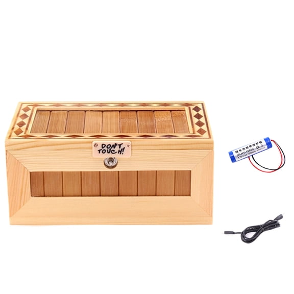 2026 Upgraded Useless Box with Attitude + Cute Tiger = Endless Laughs | USB Rechargeable Wooden Surprise Machine for Office or Bedroom (Lithium Battery Style B)