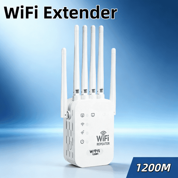 2026 Upgraded WiFi Extender with 6 External Antennas - 12800 Sq.ft Wide Coverage High-Speed Signal Booster, Multi-Mode Secure Wireless Repeater for Home & Office, Works with 99% Devices
